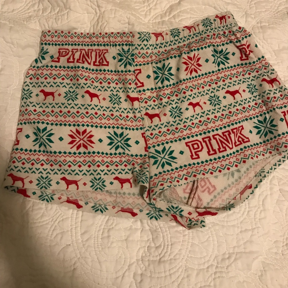 PINK limited edition Christmas pj shorts size M